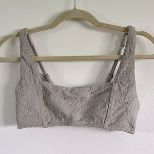 Andie swim gray textured bikini top